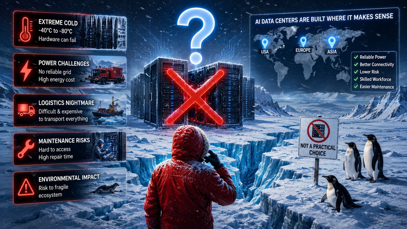 Why Aren't AI Data Centers Built in Antarctica